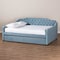 Baxton Studio Freda Blue Velvet and Button Tufted Full Size Daybed with Trundle 164-10408 - alternate 3